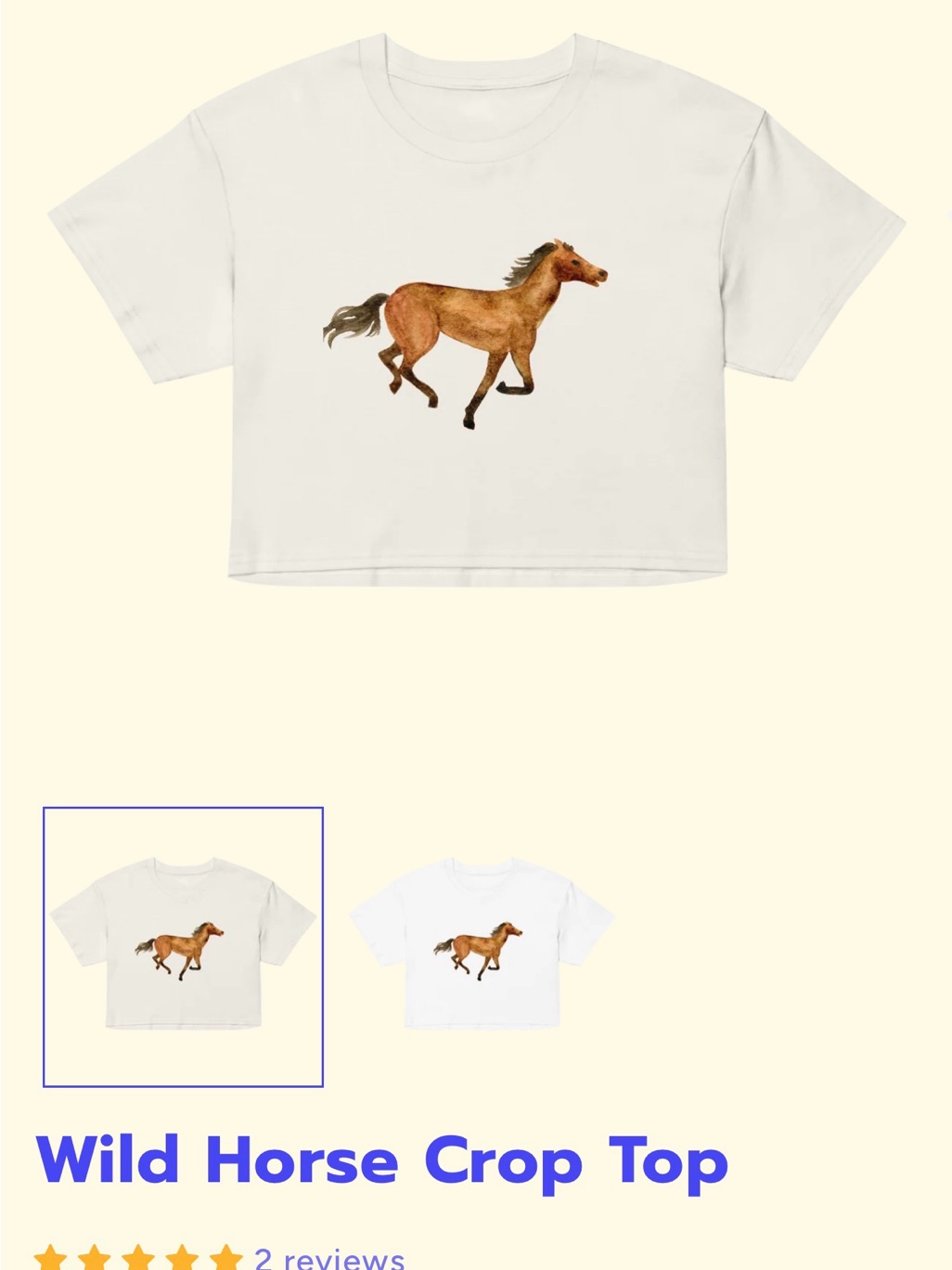 Nwot Polychrome Goods Horse Crop Top — image 2 of 3